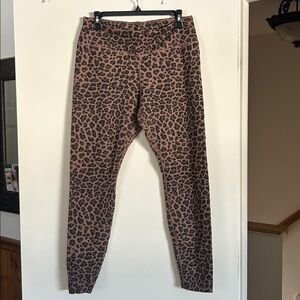 Nike Shimmery Brown and Black Animal Print Leggings Womens Large